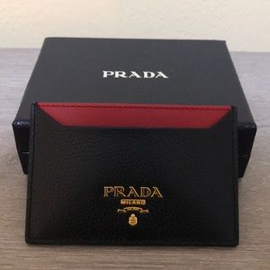 Prada Card Case (Black/Red)